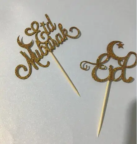 Блестящие топперы для капкейков happy Eid Mubarak baby shower украшение свадьбы дня рождения