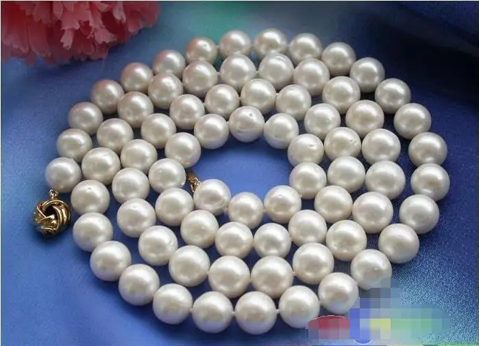 

FREE SHIPPING HOT sell new Style >>>> AA++ 33" 12mm white round freshwater cultured pearl necklace