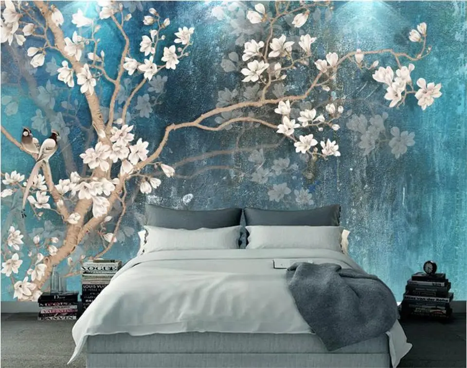 custom 3d photo wallpaper bed room mural antique hand-painted orchids
photo background wall non-woven wallpaper for living room