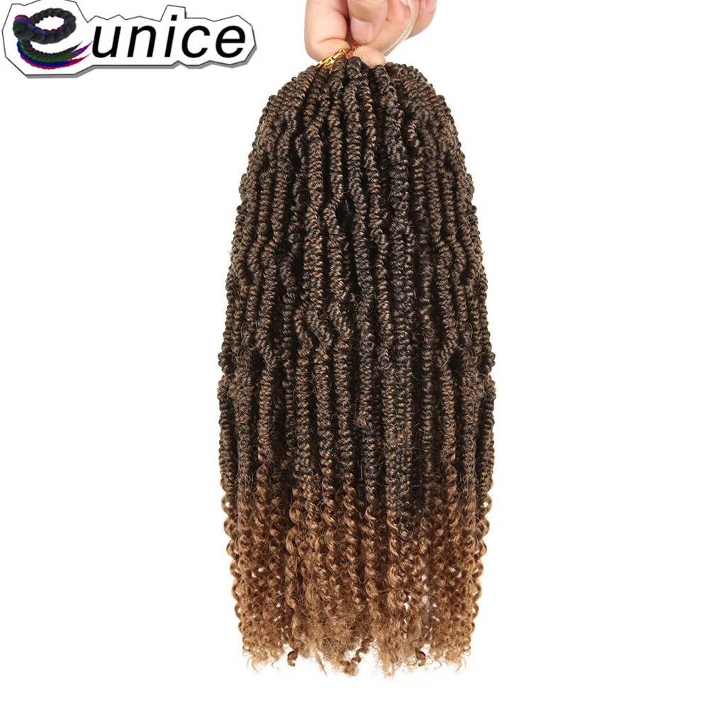 Юнис 14 "бомба косы странный поворот кроше с Омбре волосы из канекалона синтетический пушистый волос нубийских поворот афро плетение волос