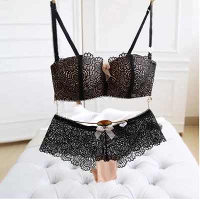 Комплект женского кружевного нижнего белья с чашками пуш ап|set art|underwear testunderwear set |