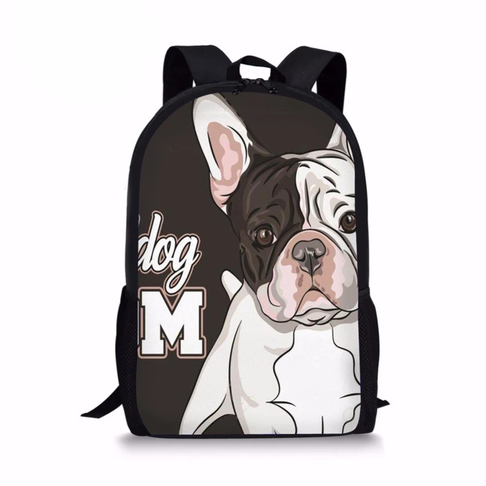 

Customized Primary Students School Bags for Girls Bulldog Printing School Backpack Teenager Shoulder Bag Softback Kids Mochila