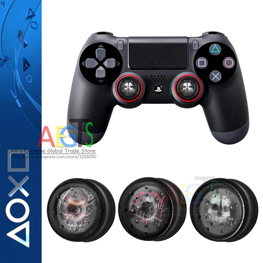 Чехол для геймпада PS4 Dualshock 4 аналоговый стик с рисунком черепа призрака желе