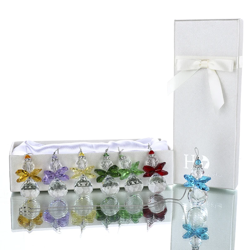 H&D 7pcs Crystal Angel Suncatcher Clear Crystal Ball Prism Window Hanging Sun Catcher Home Garden Decor Christmas Tree Ornaments