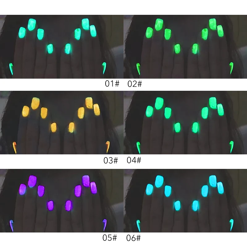 Флуоресцентная пудра для ногтей, светящаяся в темноте, зеленый, фиолетовый, розовый цвет, голографический блеск, пигмент, 3D фосфоресцирующая пудра MN130