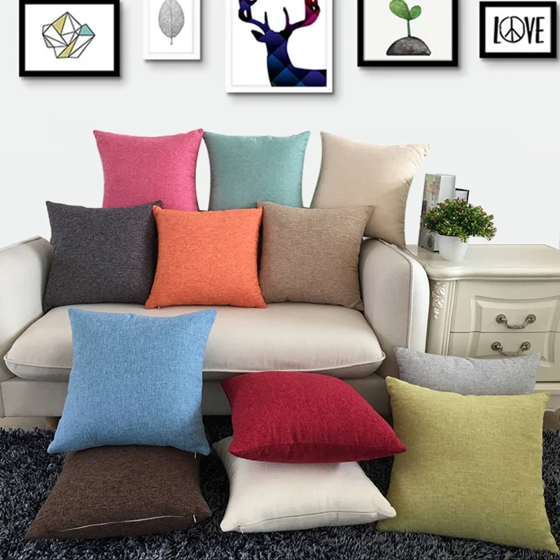 

KISS QUEEN linen/cotton cushion cover solid decorative throw pillow cover sofa pillow case for office car home