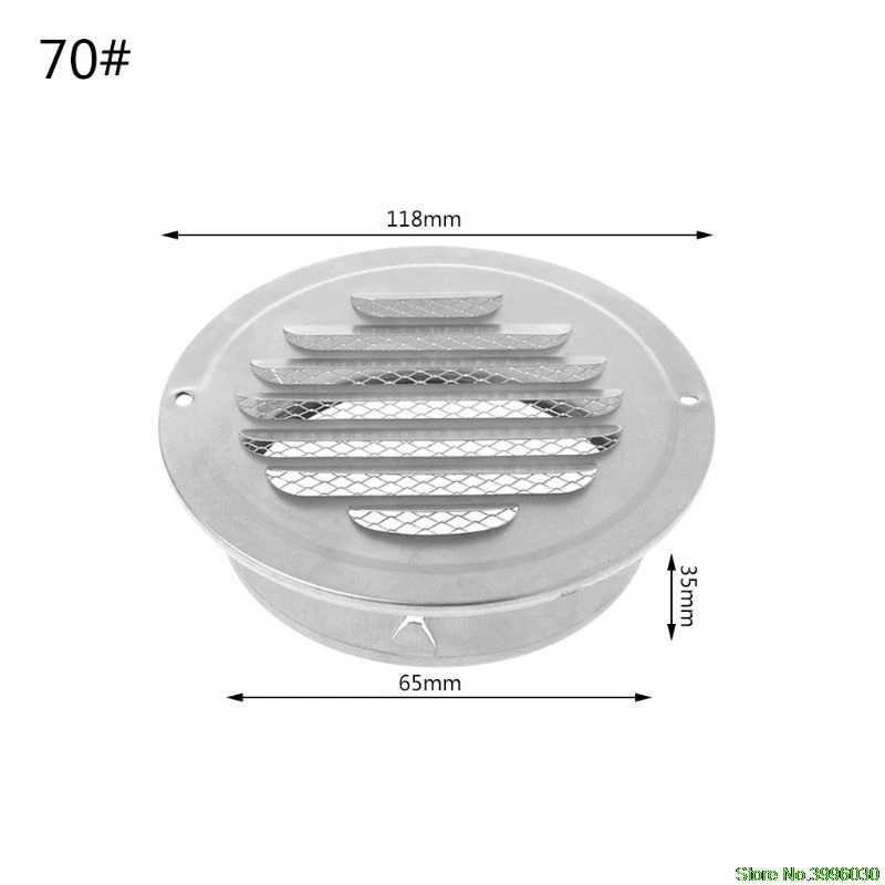 Нержавеющая сталь Наружная стена вентиляционная решетка круглый воздуховод вентиляционные решетки