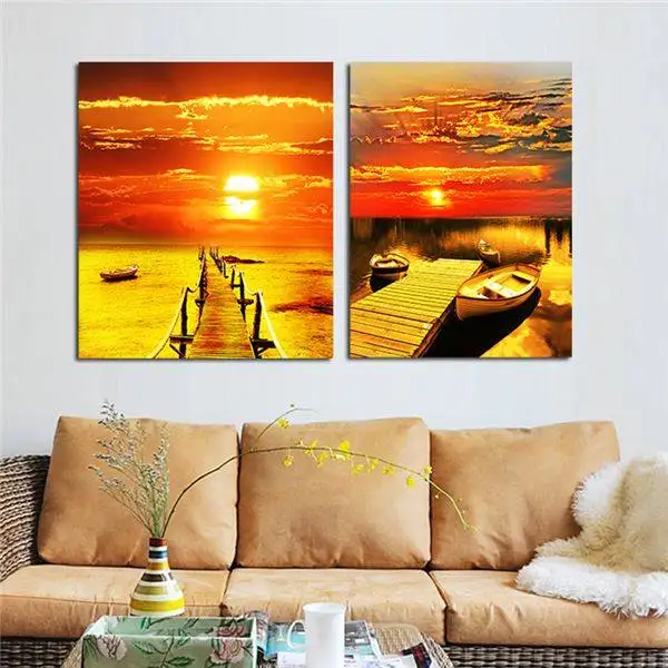 

Print Painting Modern Home Wall Decor Landscape Realist Canvas Picture Art Print Painting Set Of 2 Each Canvas Arts