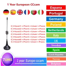 Europe7 Clines спутниковый ресивер европейские каналы DVB-S2 AV rca-кабели 7 Европа Клайн Горячая Испания Польша Португалия