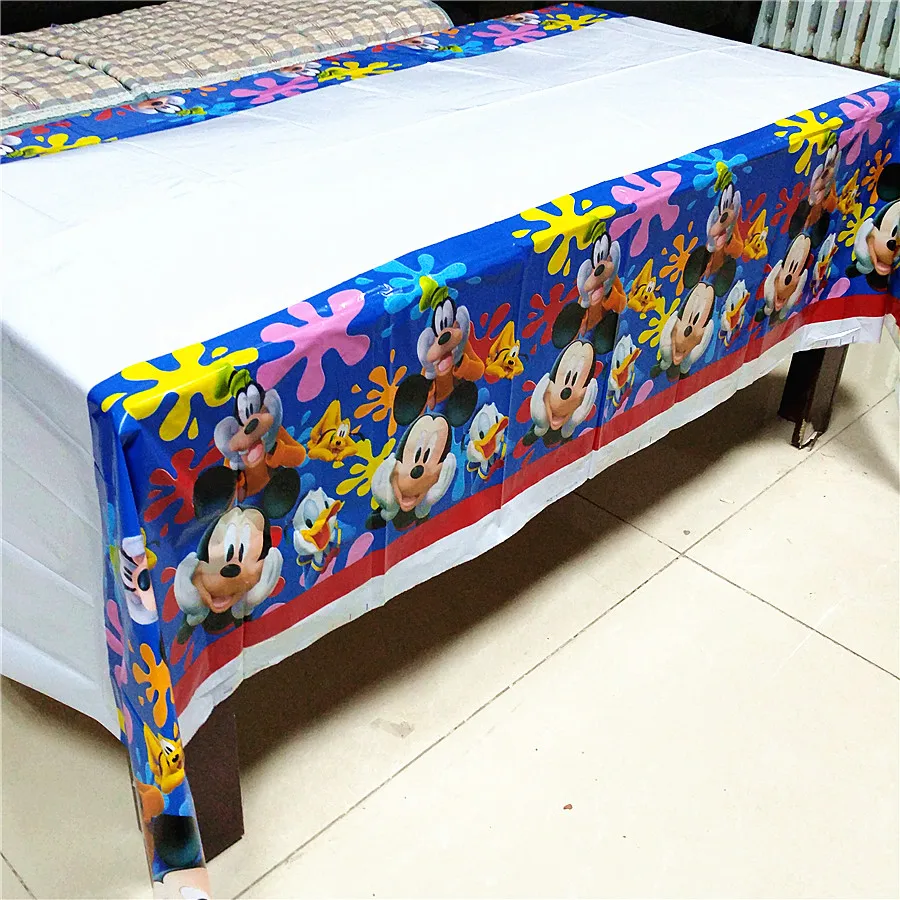 Скатерть с изображением Микки Мауса, детская скатерть с изображением мышей на день рождения, одноразовая скатерть с изображением Минни Маус