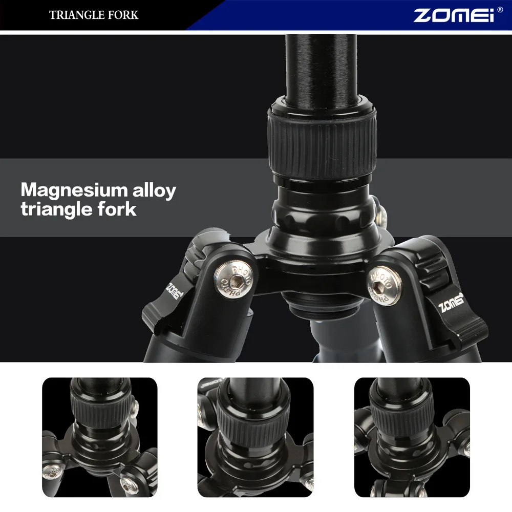  ZOMEI lightweight Portable Q666 Professional Travel Camera Tripod Monopod aluminum Ball Head compac