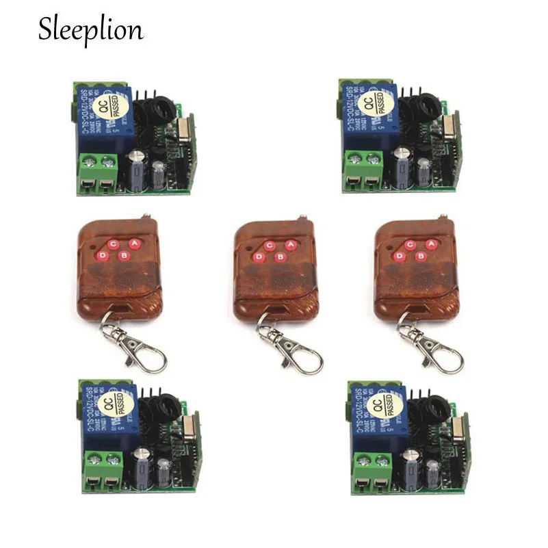 Sleeplion DC 12V 10A 1CH wireless RF Remote Control Switch 3 Transmitter 4 font b Receiver