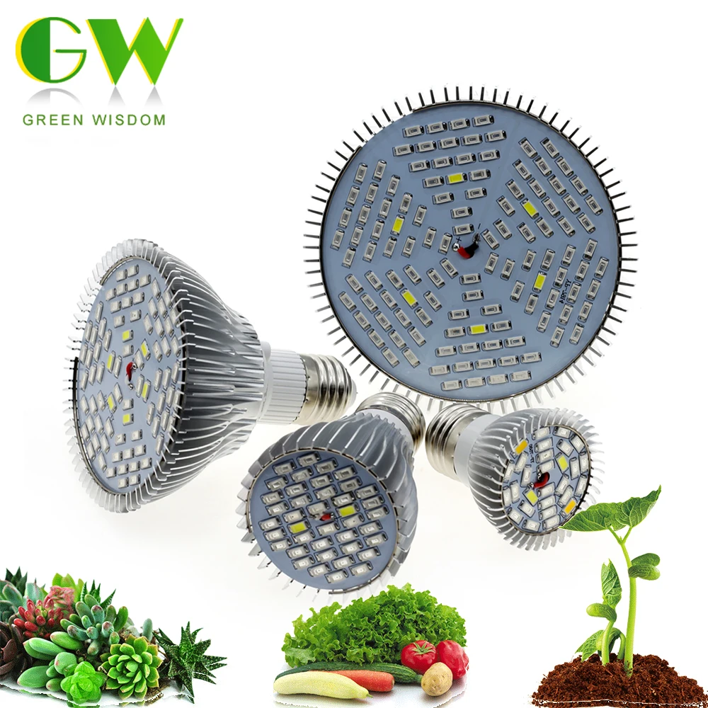 Full Spectrum LED Bulb for Plant Growth E27 Grow Light 6W/10W/30W/50W/80W LED Phytolamps for Indoor Plants Flowers Grow Tent Box