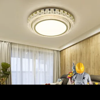 

Crystal Light Living Room Light Simple Modern Atmosphere Creative Luxury Round Restaurant Light Master Bedroom LED Ceiling Light