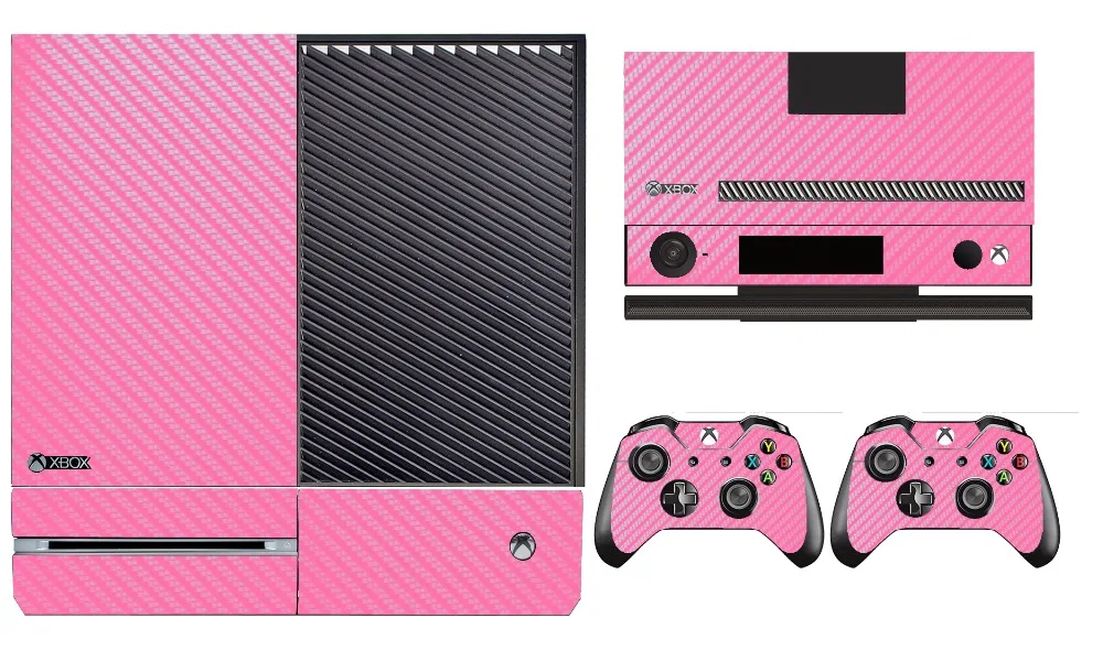 Pink Carbon Fiber Vinyl Skin Sticker Protector for Microsoft Xbox One