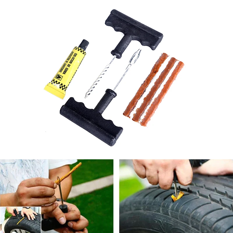 

1Set 6Pcs Car Bike Auto Tubeless Tire Tyre Puncture Plug Repair Tool Kit Safety Car Styling Car Accessories