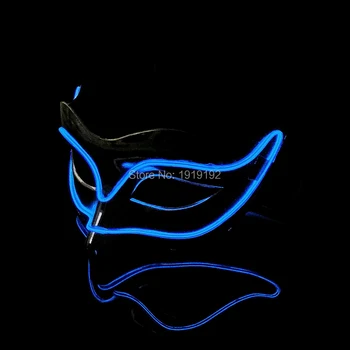 

EL wire Masks Halloween Fox Mask luminous Fire Festival LED Glowing Party DJ dance Carnival Masks By DC-3V Steady on Driver