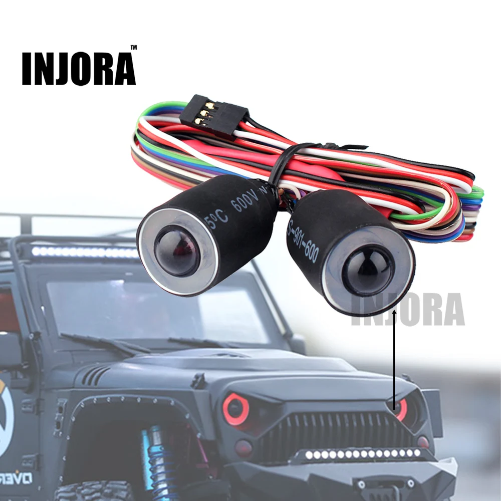 INJORA Red/Blue LED Lights Headlight for 1/10 RC Rock