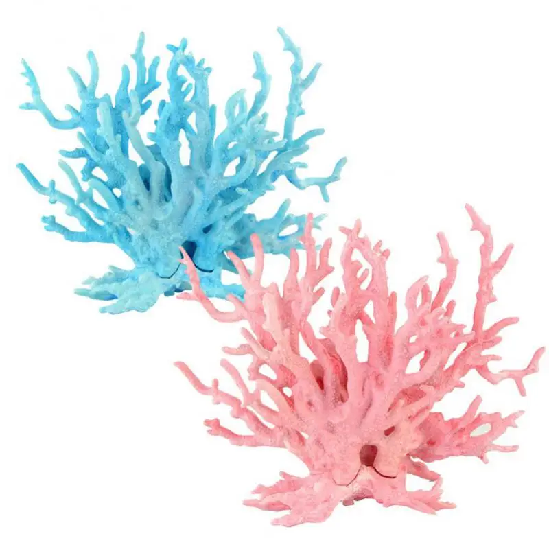 Дизайн 2 Цвет аквариум искусственных коралловых Украшение Fish Tank яркие Коралловые украшения Aquatic поддельные Подводные завод