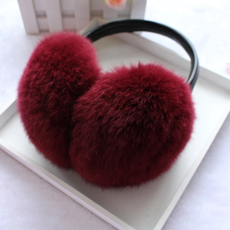 

women Russia Winter 100% natural rex rabbit fur earmuff Men Warm Fashion real Fur Earmuffs kids fur ear cover Girl's Earlap