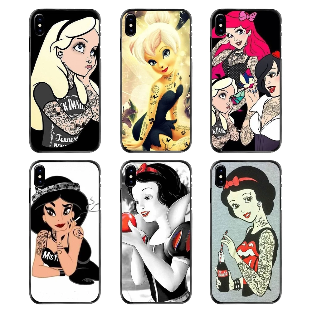 Phone Cover Bag For Huawei P7 P8 P9 P10 Lite Plus 2017 2016 Honor 5C 6 4X 5X Mate 8 7 9 Tattoo Ariel Alice Snow White Art Poster |