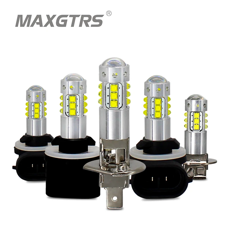 MAXGTRS H1 H3 H27 880 881 886 894 70 Вт 800LM с чипами Cree светодиодный фонарь 6000K белые Противотуманные фары для вождения DRL светодиодный фонарь с линзой