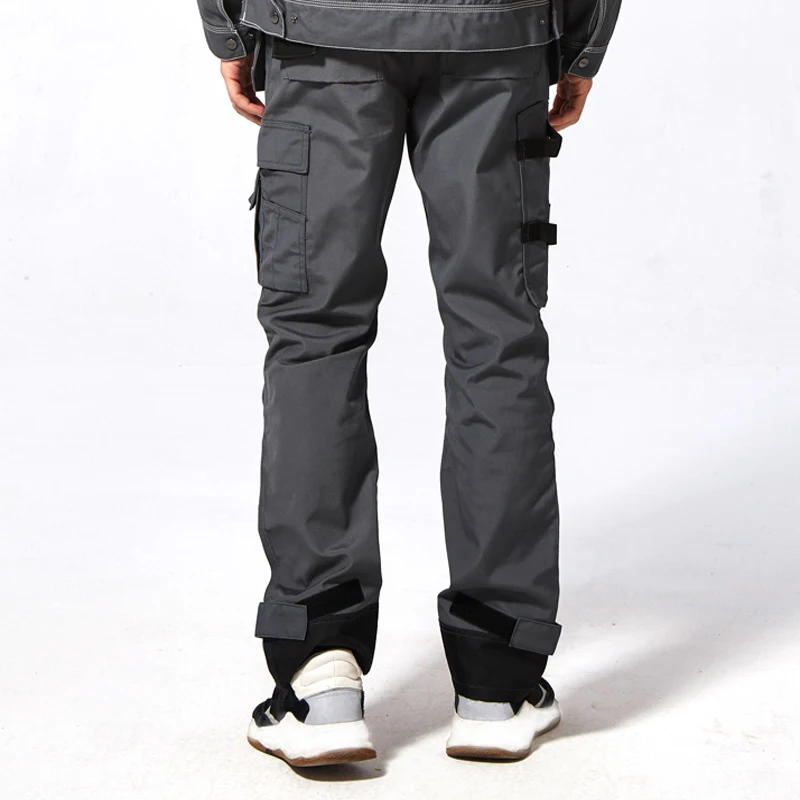 Мужские рабочие брюки из хлопка и полиэстера, рабочие брюки с несколькими карманами, Мужская Безопасная рабочая одежда, износостойкие брюки, B131