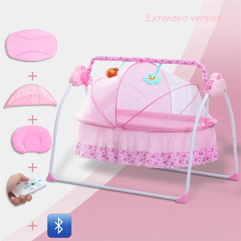 Расширенная версия многофункциональная детская кроватка Интеллектуальная электрическая портативная детская кроватка Bluetooth музыкальная Колыбель Сонная Cuna Para Bebe