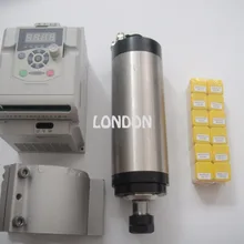 ER20 диаметром 80 мм 220 V 24000 об/мин 2.2KW Водяное охлаждение шпинделя+ 2.2KW Инвертор+ Опора шпинделя+ ER20 Цанги