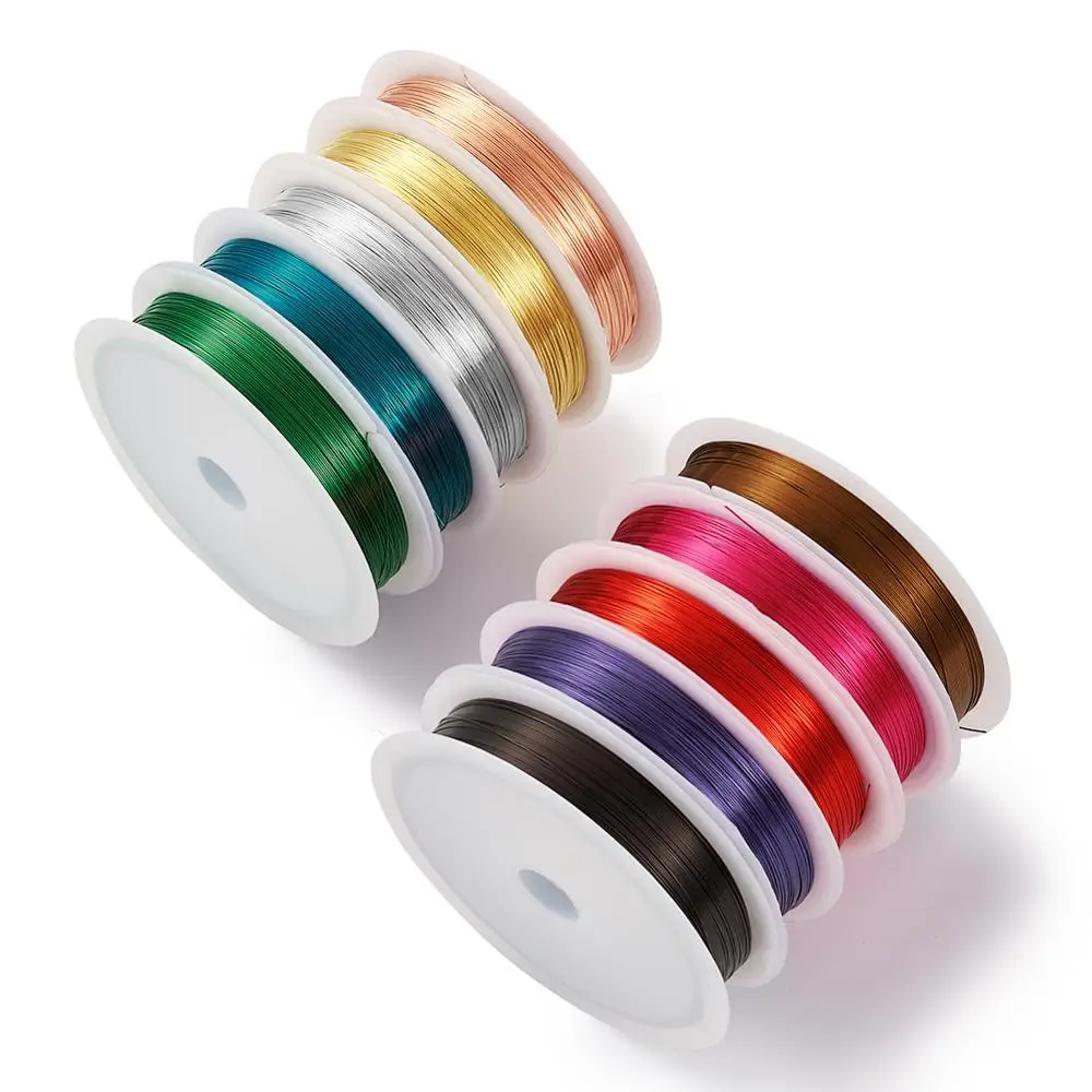 

10Rolls 0.3mm 0.4mm 0.5mm 0.6mm 0.8mm 1mm Copper Jewelry Wire Beading Wire for Bracelet Necklace Jewelry DIY Mixed Color