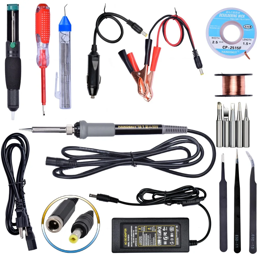 

EBAKEY 12V DC Soldering Iron 35W Electric Soldering Gun with 5 Soldering Tips Stand Holder Soldering Iron Wire Welding Tools