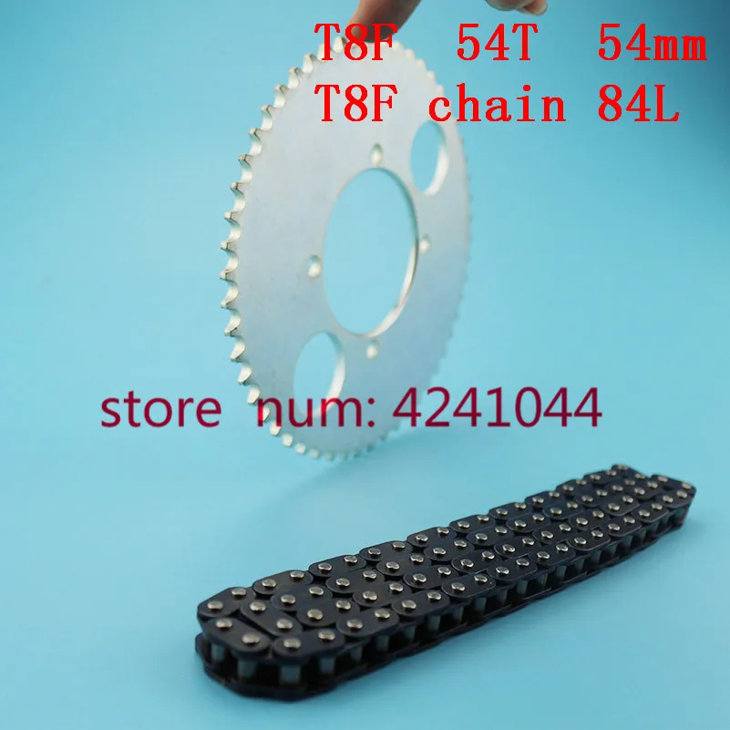 47cc 49cc T8F chain 84 Links and 54T teeth 54mm Chain plate sprocket for mini moto atv quad 2 stroke engine parts accessories