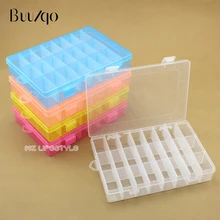 Buulqo 24pcs grids removable  plastic storage box Adjustable clear Home container Organizer Jewelry Beads Boxes