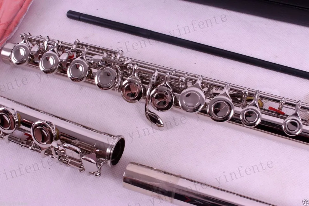 Новая флейта 17 отверстие закрыть отверстие C тон E ключ заранее Модель Никель Профессиональный#1