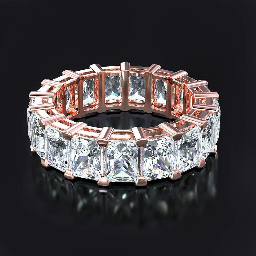 Роскошные Вечность Обручальное кольцо 925 пробы серебряные женские туфли принцессы AAAA фианит вечерние свадебные кольца для женщин Свадебные Модные украшения