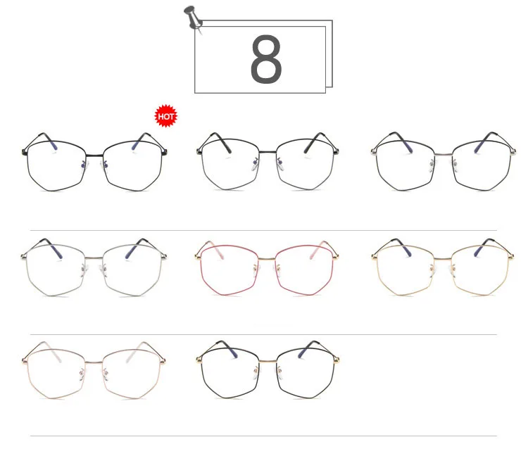 Металлические Модные полигональные очки, оправа Ретро Золотые очки, оправа для очков, круглые компьютерные очки, унисекс, без градусов HA-74 - Цвет оправы: Random style