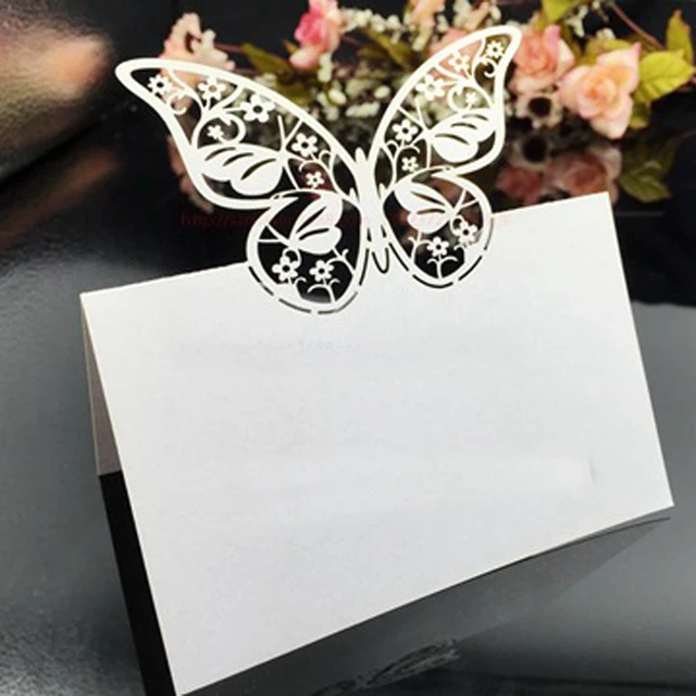 50pcs Laser Cut Butterfly Shaped Table Name Place Cards Chic Favor ... 50pcs Laser Cut Butterfly Shaped Table Name Place Cards Chic Favor ...