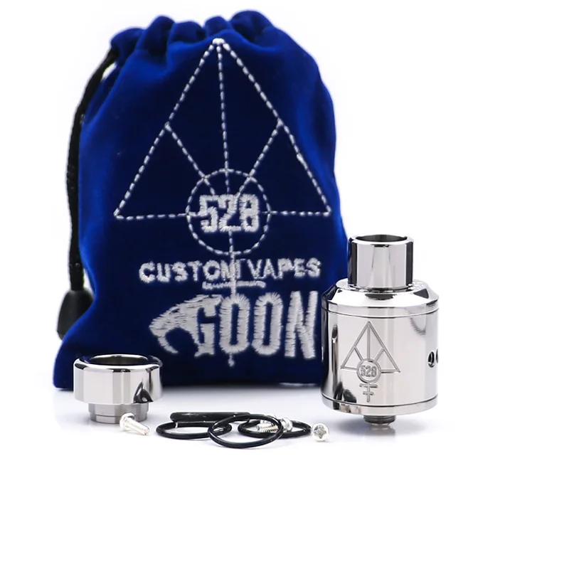 

100% Original Custom TITANIUM GOON 528 RDA 24mm Vaporizer Rebuildable Dripping Atomizer fit Drag 2 For Box Mod From Everzon