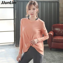 Женская рубашка с длинным рукавом для фитнеса, Свободный Топ для йоги, спортивные футболки для бега, женские футболки для спорта, фитнеса, спортзала, тренировок, топы, рубашки для йоги