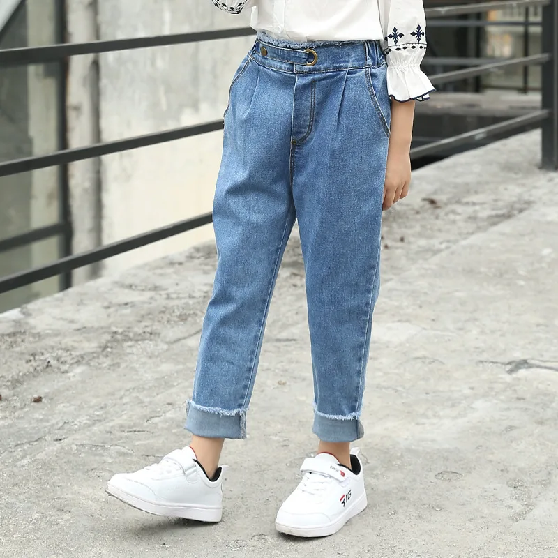 

Kids Girls Jeans Pants 2019 Spring Autumn New Children Fashion Denim Trousers Baby Teen Girls Clothing 4 5 6 8 10 12 14 years