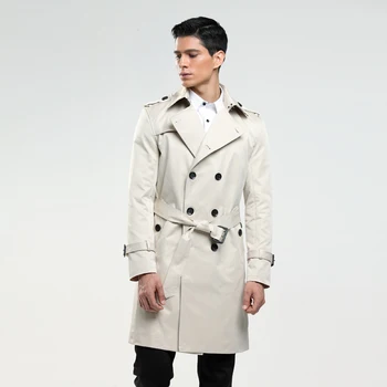 

NEW Men Trench Coat Size Custom-tailor England Double-breasted Long Pea Coat Trench Slim Fit Classic Trenchcoat As Gifts 5XL