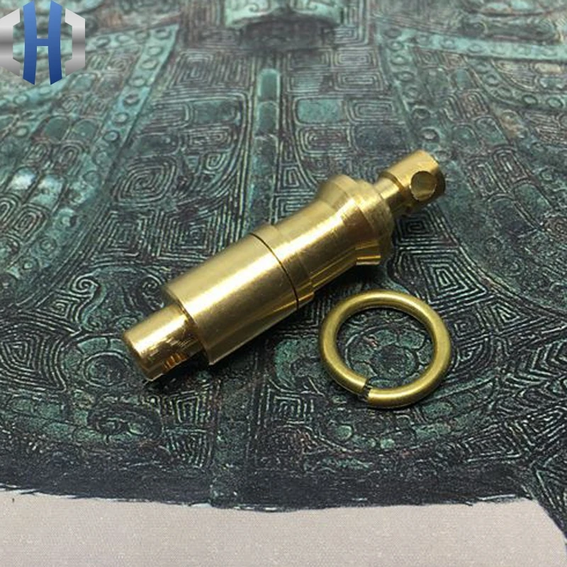 

Mini Brass Keychain Small DIY Portable Key Ring EDC Outdoor Tools