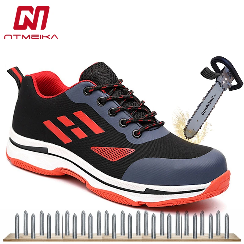 

2019 New Safety Shoes Men Fashion Work Safety Boots Men Work Shoes With Steel Toe and Steel Midsole PLus Size 37-46