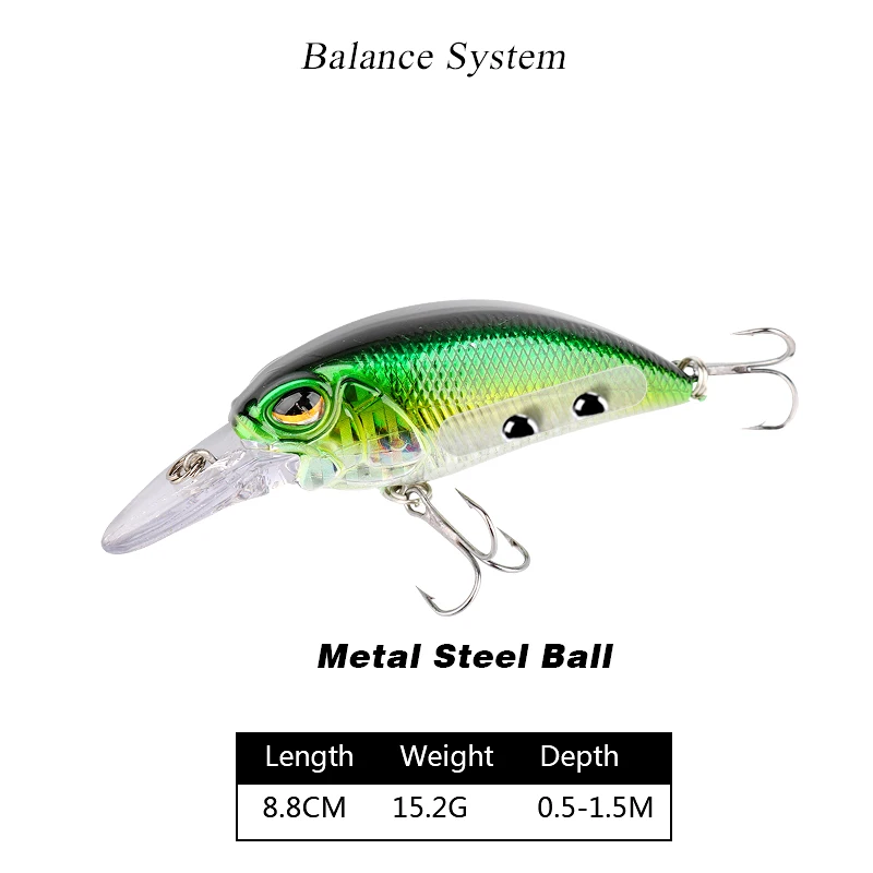 TUYA Crankbait приманка для рыбалки воблеры гольян жесткая троллинг приманки на щуку 15 2