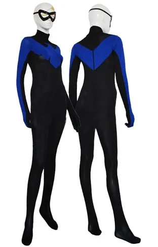 

DC Comics Young Justice Nightwing Anime Cosplay Costume Lycra Spandex Zentai Catsuit Adults Mens Zentai Catsuit Custom