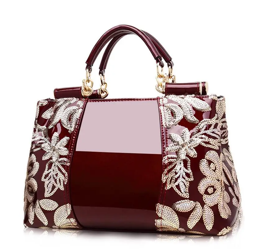 

Luxury Evening Bags Women Leather Handbag Embroidery Shoulder Bags Female Purses and Handbags with Sequins Totes