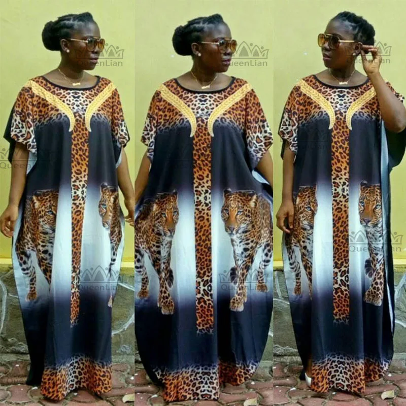 

2018 New Fashion Super Size Chiffon African Loose Long Dashiki Flower Pattern Printing Nation Printing For Lady(LH#)