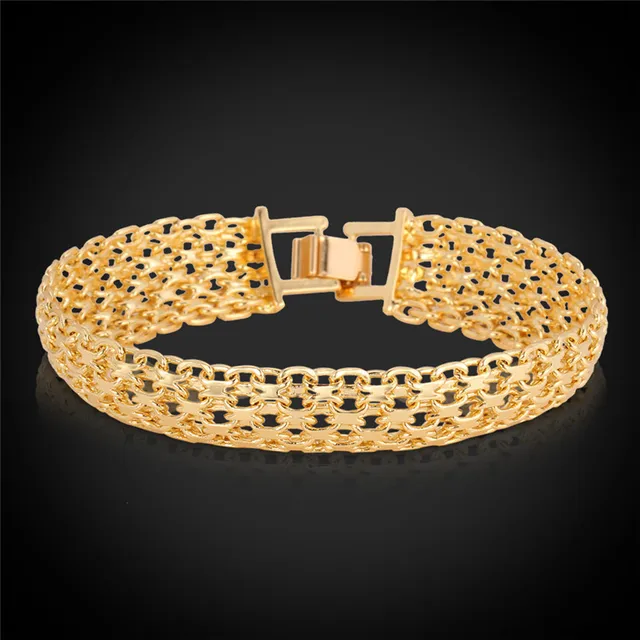 Hollow Wide Chain Link Bracelet For Men Net Female Bangle Hollow Wide Chain Link Bracelet For Men Net Female Bangle Summer Wave Luxury Fashion