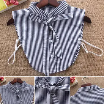 

Women Fake Collar Striped Bowknot Vintage Detachable Half Shirts for Sweater HSJ88