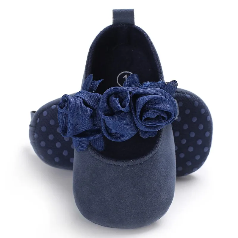 Милый Блестящий цветочный детская обувь принцессы новорожденных малышей коляска на мягкой подошве для младенцев противоскользящая детская обувь 0-18 месяцев - Цвет: ZM490DL